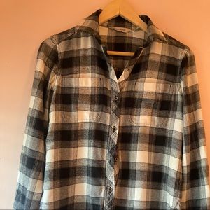 Athleta Black and White Plaid Shirt.